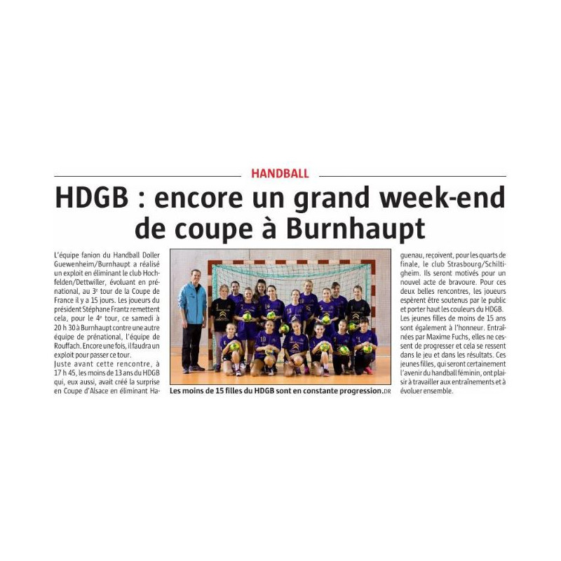 HDGB: Encore en grand week-end de coupe à Burnhaupt